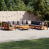 vidaXL 9-dijelna set vrtnih sofa s jastucima masivno bagremovo drvo Cijene