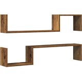 Zidne police 2 kom staro drvo 100x15x20 cm konstruirano drvo | shoptok.hr