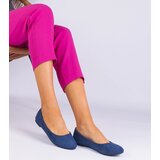 Gemre Navy blue women's suede ballet flats with a bow Ingera | shoptok.hr