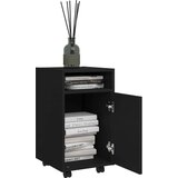 vidaXL Bočni ormarić s kotačima crni 33 x 38 x 60 cm od iverice | shoptok.hr