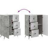  Strani šal Betonsko siva 66 x 34,5 x 90 cm Inženirski les, (5000217449) | Shoptok.si