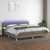  The Living Store Box spring postelja z vzmetnico LED taupe 200x200 cm blago - Box Spring Postelja, (21455929) Cene