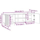 vidaXL TV omarica Artisan hrast 150 x 31 x 52 cm Inženirski les, (5000210313) | Shoptok.si