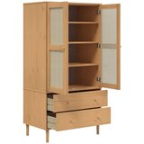 vidaXL Komoda SENJA smeđa izgled ratana 90x55x175 cm masivna borovina | shoptok.hr