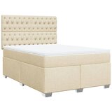  Krevet s oprugama i madracem krem 140 x 190 cm od tkanine | shoptok.hr
