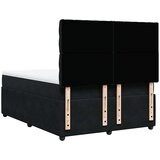  Krevet s oprugama i madracem crni 140x200 cm baršunasti - Crna 140 x 200 cm Dizajn s gumbima | shoptok.hr