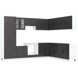  14-dijelni set kuhinjskih ormarića Porto konstruiranog drva Crna | Shoptok.si