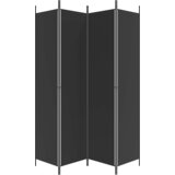 Sobna pregrada s 4 panela crna 200 x 220 cm od tkanine | Eponuda.ba