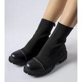 Gemre Black sock boots with rhinestones Vail | Shoptok.si