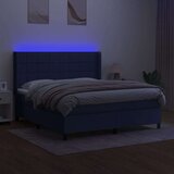  Box spring postelja z vzmetnico LED modra 160x200 cm blago, (20899491) | Shoptok.si