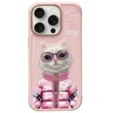 COOL & CUTE 2.0 maskica s motivom mačke za iPhone 16 Pro - pink