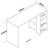 Hanah home Radni sto HA108-3425, 120x73.8x45 cm, Orah-bijela | Eponuda.ba