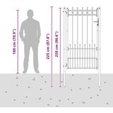 Ograjna vrata HORST Jeklo Črna Zaklenljivo, (5000301108) | Shoptok.si
