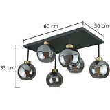  Plafonski luster NESSA 6xE27/60W/230V crna/zlatna/zadimljena crna | Eponuda.com