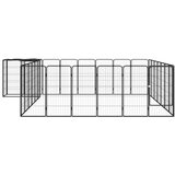  Ograda za pse s 30 panela crna 50 x 100 cm čelik obložen prahom | Eponuda.com