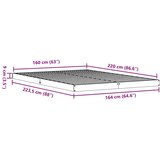  Krevet s daskama Prirodna 160 x 220 cm Čvrsto borovo drvo | shoptok.hr