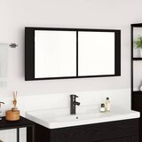 LED Ogledalo s Ormarom s policom Crni hrast 100 x 12 x 45 cm | shoptok.hr