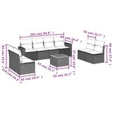  Vrtna garnitura - 9-dijelni set vrtnih sofa od poliratana s jastucima crni - Crna 1 | shoptok.hr