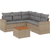 Maison Chic Seti vrtnega pohištva - Vrtna garnitura - Vrtni pohištvo set 6-delna z blazinami bež poli ratan, (21813157) | Shoptok.si
