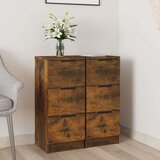  Komode 2 kom boja dimljenog hrasta 30x30x70cm konstruirano drvo Cijene