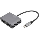 Digitus DA-70826 DisplayPort / HDMI / USB-C® adapter [1x USB-C® - 2x ženski konektor DisplayPort\, ženski konektor HDMI] črna zaščiten\, okrogel 0.2 m, (20598547) | Shoptok.si