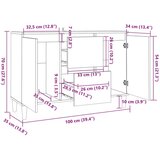  Komoda sonoma hrast 103,5x35x70 cm iverna plošča, (20620863) | Shoptok.si