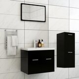 Maison Chic Komplet kopalniškega pohištva - Kopalniški sestavi črne barve iverna plošča, (21787086) | Shoptok.si
