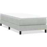 Box spring postelja brez vzmetnico svetlo siva 80x220 cm žamet, (21791098) | Shoptok.si