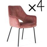 GINER Y COLOMER Komplet dveh stolov iz rjavega žameta in kovine, (22147295) | Shoptok.si