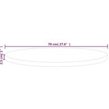 vidaXL Okrugla stolna ploča Ø 70 x 2 5 cm od netretirane hrastovine | shoptok.hr