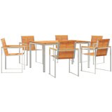 vidaXL set za jelo u vrtu od 7 dijelova čvrsto drvo bagrem, vanjski stol za jelo 150x90x75 cm čvrsto drvo bagrem Cijene