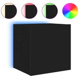  Zidni TV ormarići s LED svjetlima 2 kom crni 40,5 x 35 x 40 cm | shoptok.hr