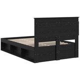  Okvir za krevet Crna 120 x 190 cm Čvrsto borovo drvo | shoptok.hr