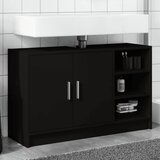 vidaXL Ormarić za umivaonik crni 90 x 29 x 55 cm konstruirano drvo | shoptok.hr