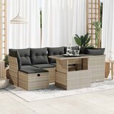 Maison Chic Seti vrtnega pohištva - Vrtna garnitura - Vrtni pohištvo set 7-delna z blazinami siv poli ratan, (21803032) | Shoptok.si
