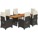 9-dijelni vrtni blagovaonski set s jastucima crni od poliratana | shoptok.hr