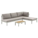 SUNFUN Komplet lounge pohištva Ronda (3 -del., Prašno barvan aluminij, olefin, Sivobež) | Shoptok.si