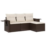  4-dijelni set vrtnih sofa od poliratana s jastucima smeđi | shoptok.hr