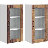  Zidni stakleni ormarić PORTO 2 pcs Staro drvo 40 x 31 x 80 cm | Eponuda.ba