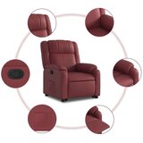  Naslonjač na podizanje od umjetne kože crvena boja vina | shoptok.hr