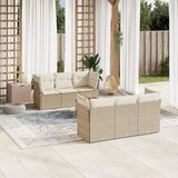 vidaXL 7-dijelni set vrtnih sofa od poliratana s jastucima bež | shoptok.hr