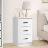 vidaXL Nočna omarica s predalom Bela 38 x 38 x 66 cm Konstruiran les | Shoptok.si