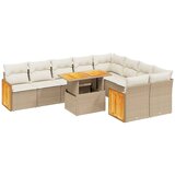Maison Chic Seti vrtnega pohištva - Vrtna garnitura - Vrtni pohištvo set 10-delna z blazinami bež poli ratan, (21821310) | Shoptok.si