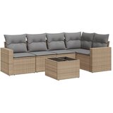  6-dijelni set vrtnih sofa s jastucima bež od poliratana | shoptok.hr