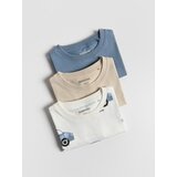 Reserved Pamučna majica 3 kom - krem | shoptok.hr