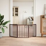  Vrata za pse s 3 panela sklopiva smeđa 150 cm od drva topole | Eponuda.com