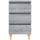  Noćni ormarići s drvenim nogama 2 kom sivi hrast 40x35x69 cm | shoptok.hr
