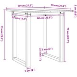  Blagovaonski stol O-oblika 70x70x75 cm od borovine i čelik | shoptok.hr