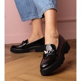 Gemre Black patent moccasins with a rhinestone butterfly Sanita | Shoptok.si