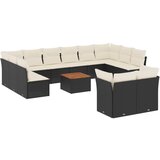  The Living Store Vrtna sedežna garnitura 13-delna z blazinami črn poli ratan - Vrtna Sedežna Garniture, (21452369) | Shoptok.si